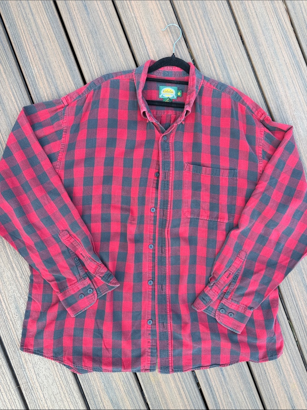 Carhartt Red and Black Checked Button-Down Work Shirt